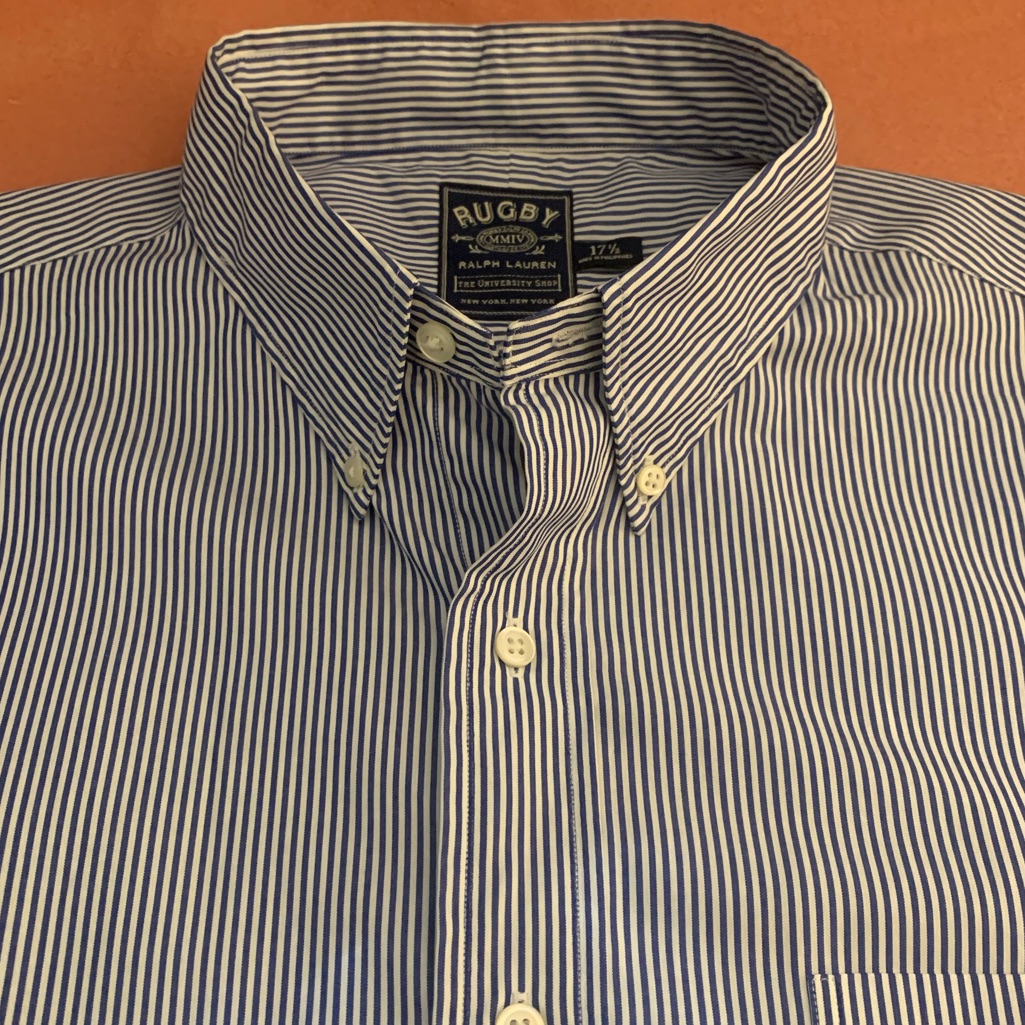Rugby By Ralph Lauren Ls Preppie Pin Striped Shirt